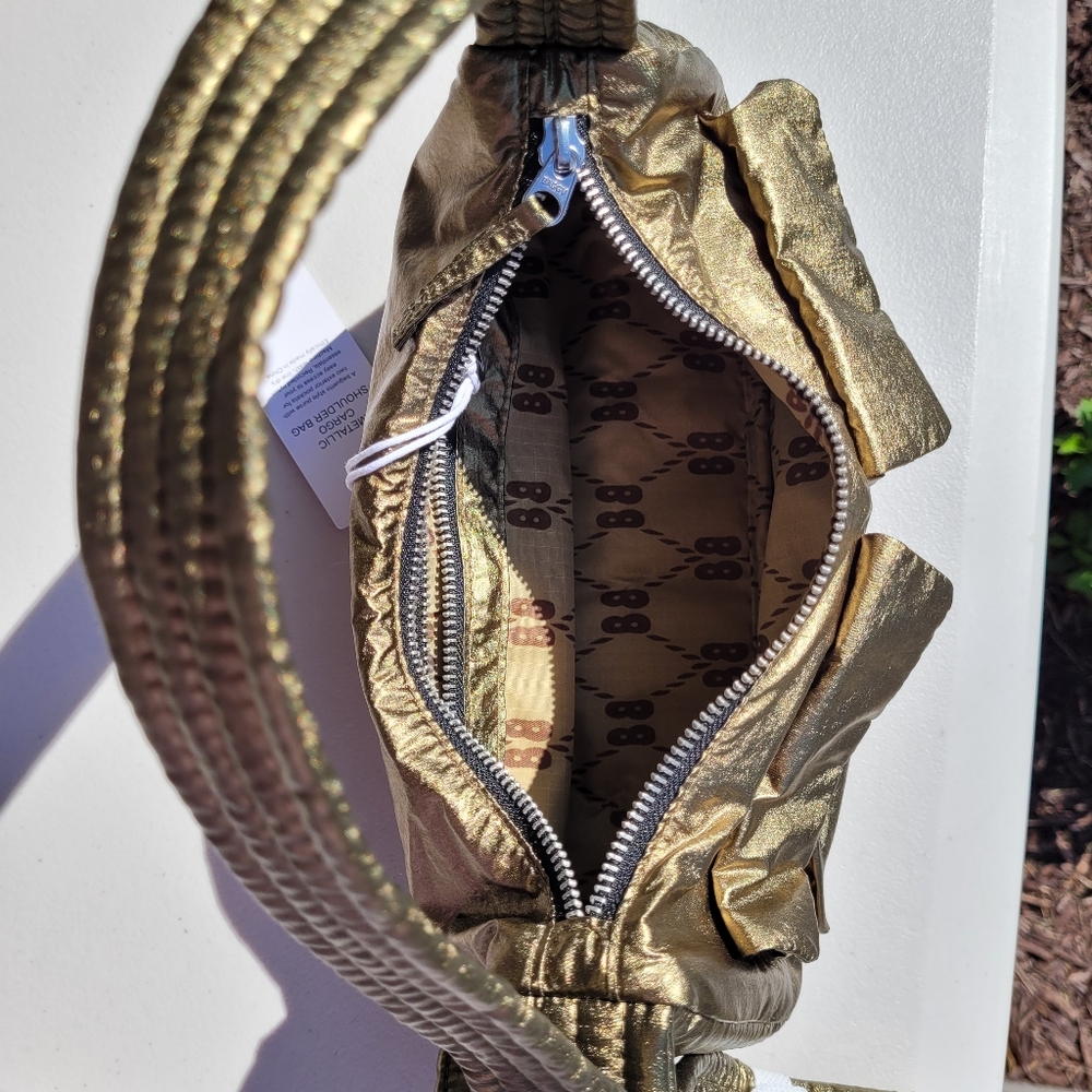 Baggu Metallic Brass Small Cargo Shoulder Bag - Picture 7 of 8